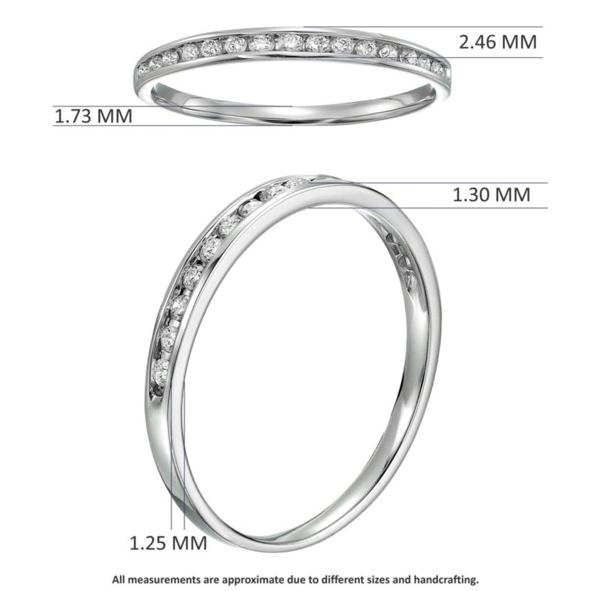 1/5 ct. t.w. Diamond Wedding Band Half Eternity in 10K White Gold
