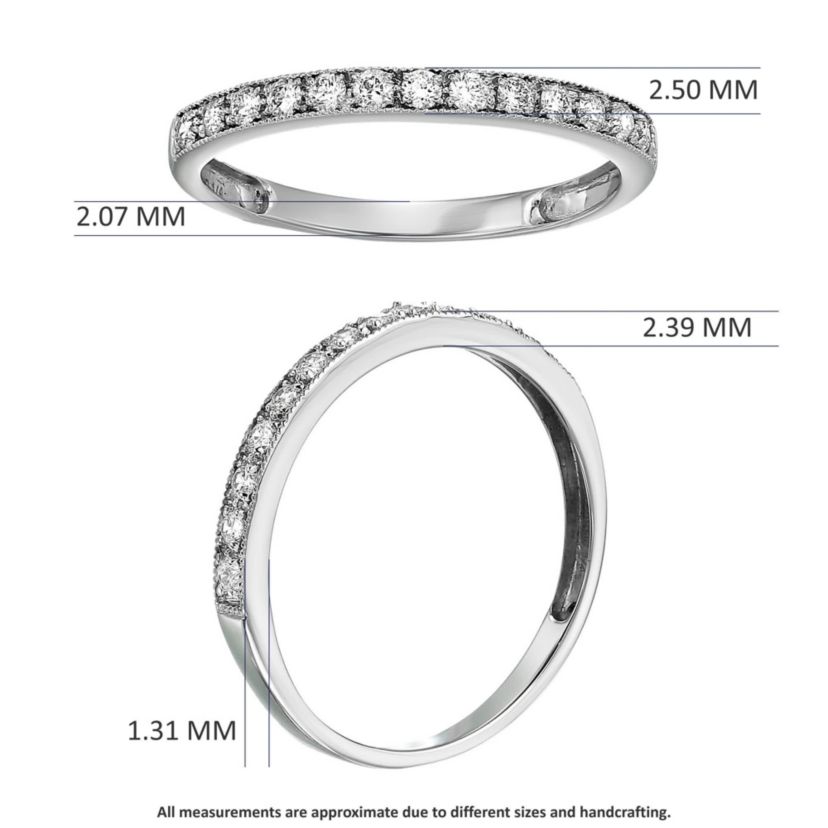 1/4 ct. t.w. Diamond Wedding Band Half Eternity in 14K White Gold
