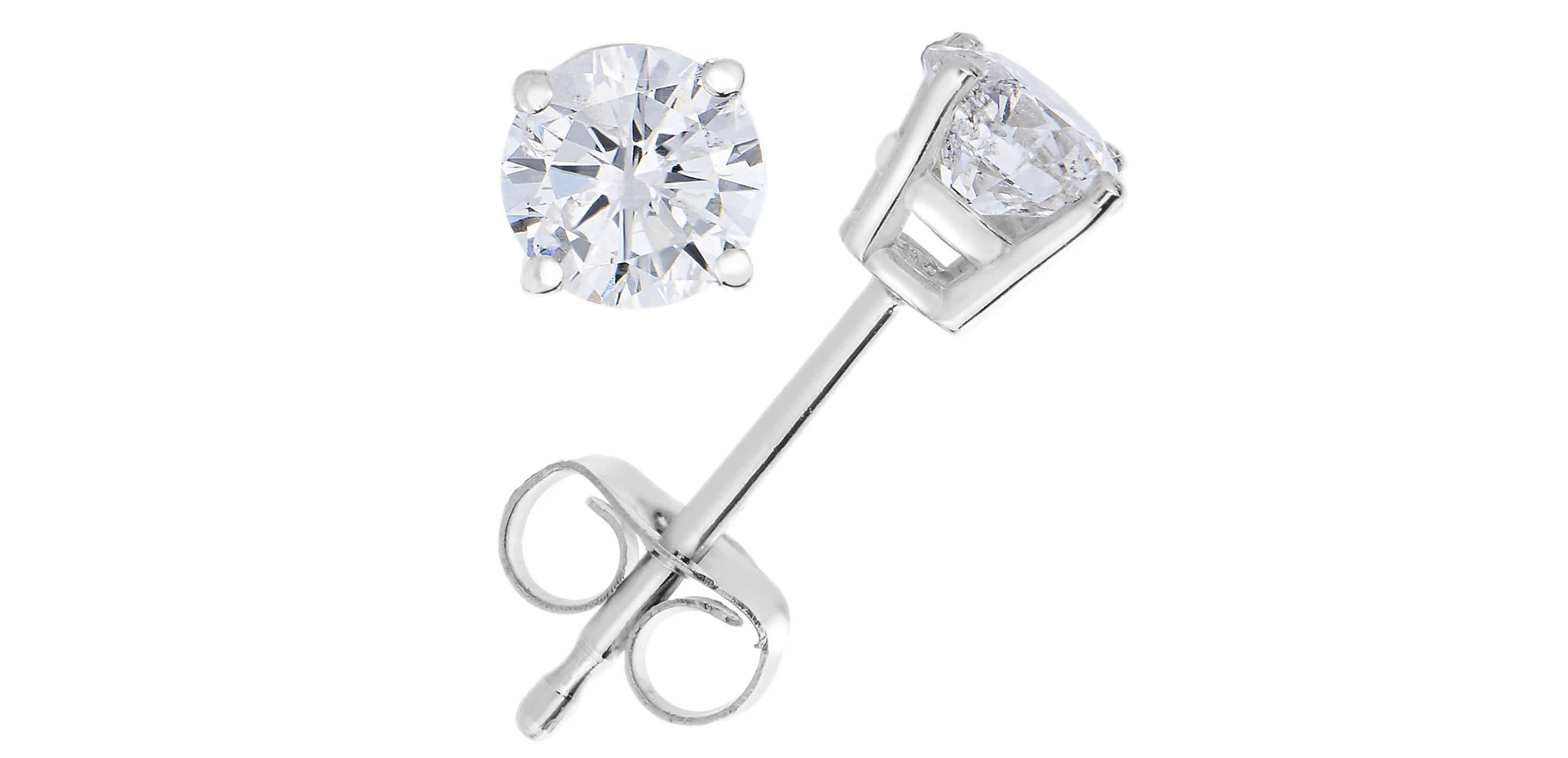 Lab Created 1 ct. t.w. Lab Grown Diamond Stud Earrings in 14K White Gold