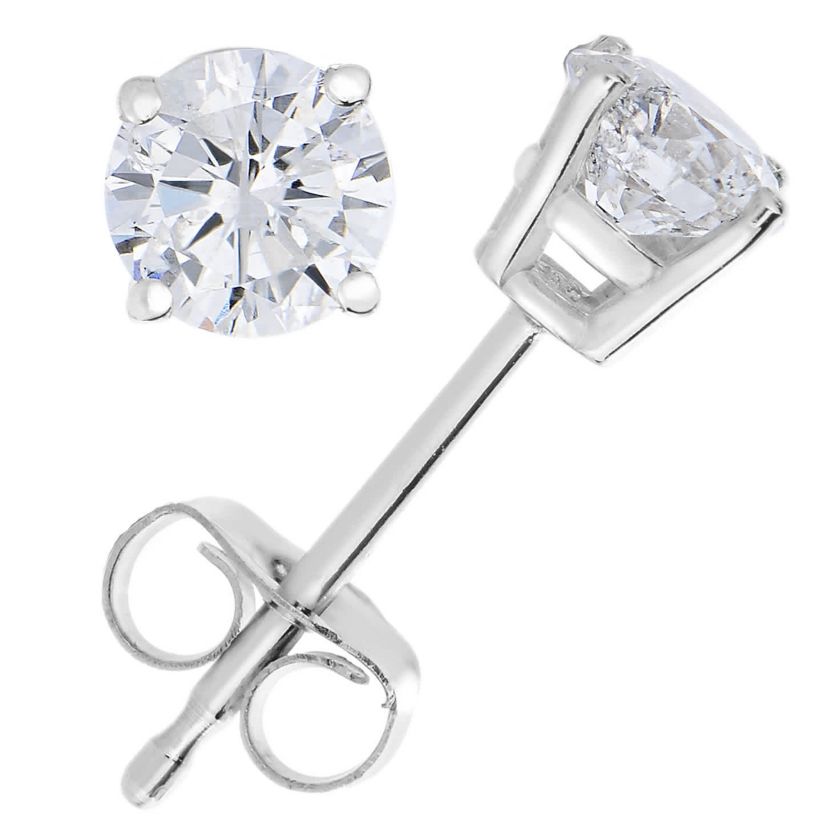 Lab Created 1 ct. t.w. Lab Grown Diamond Stud Earrings in 14K White Gold