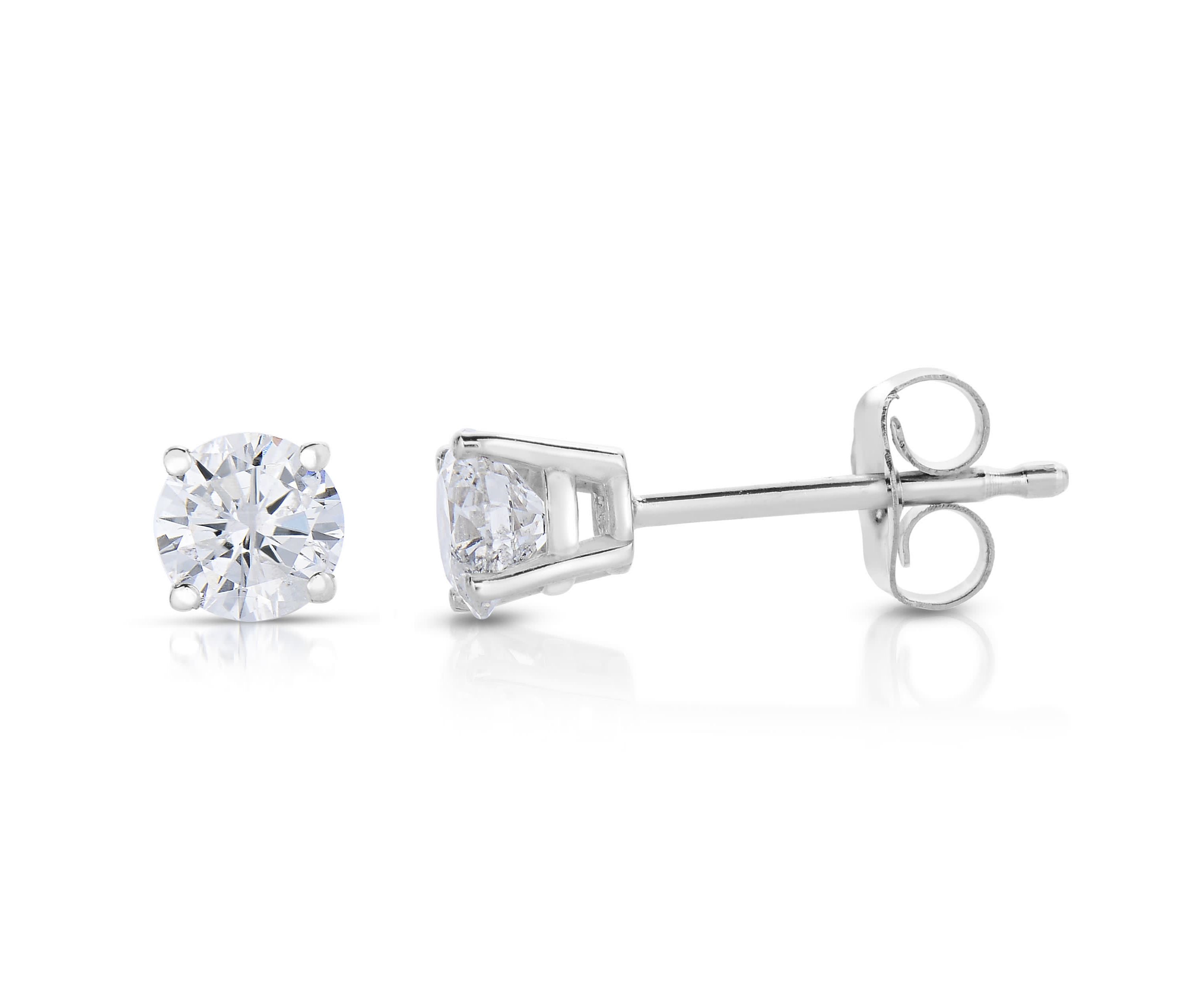 Lab Created 1 ct. t.w. Lab Grown Diamond Stud Earrings in 14K White Gold