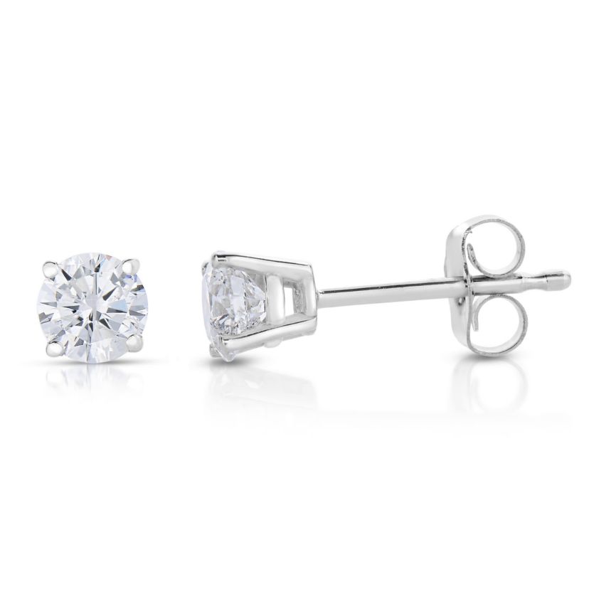 Lab Created 1 ct. t.w. Lab Grown Diamond Stud Earrings in 14K White Gold