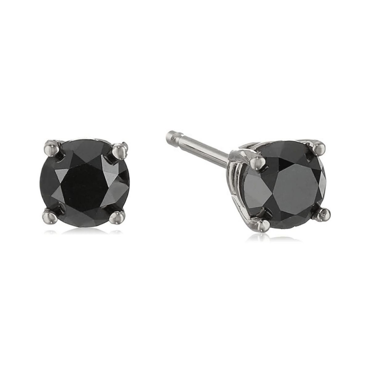 1/2 ct. t.w. Black Diamond Stud Earrings in 14K White Gold