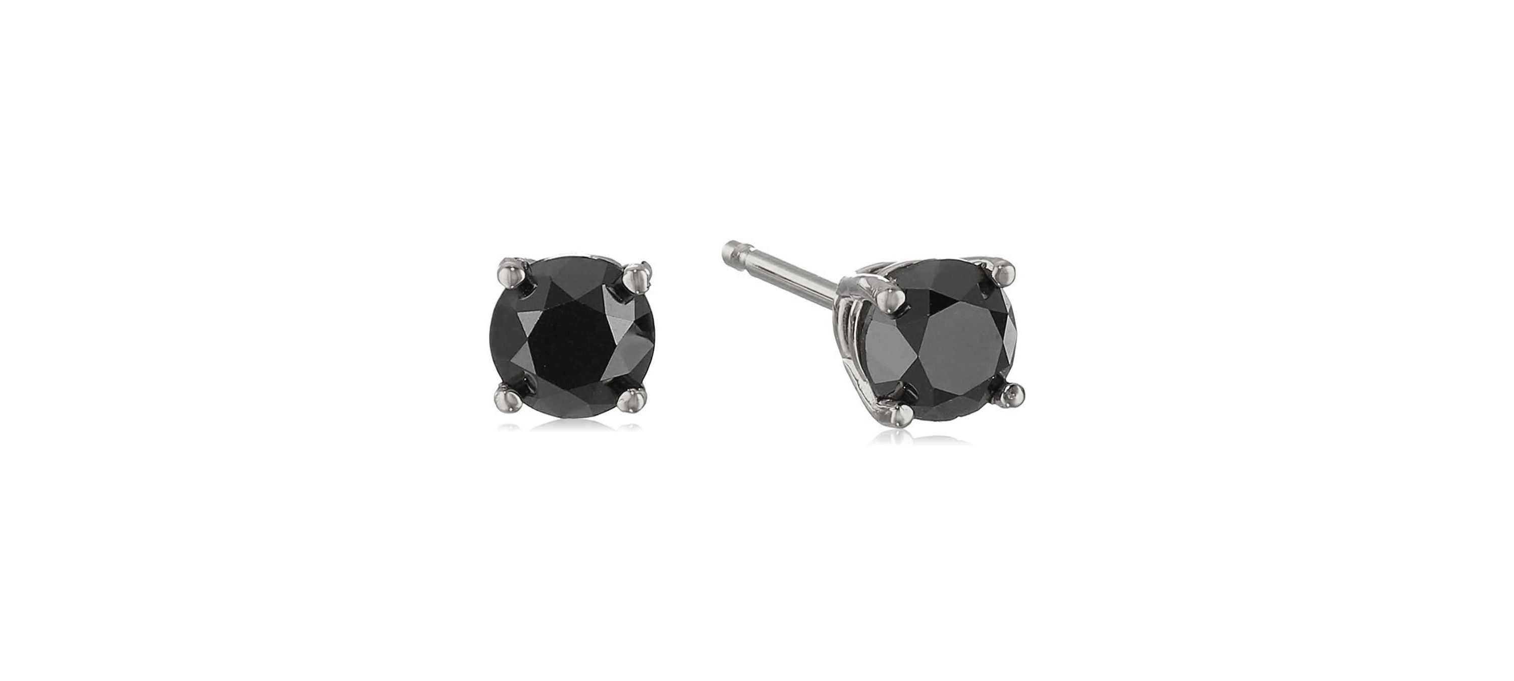 1/2 ct. t.w. Black Diamond Stud Earrings in 14K White Gold