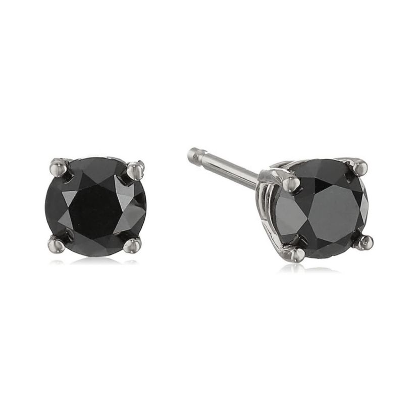 1/2 ct. t.w. Black Diamond Stud Earrings in 14K White Gold
