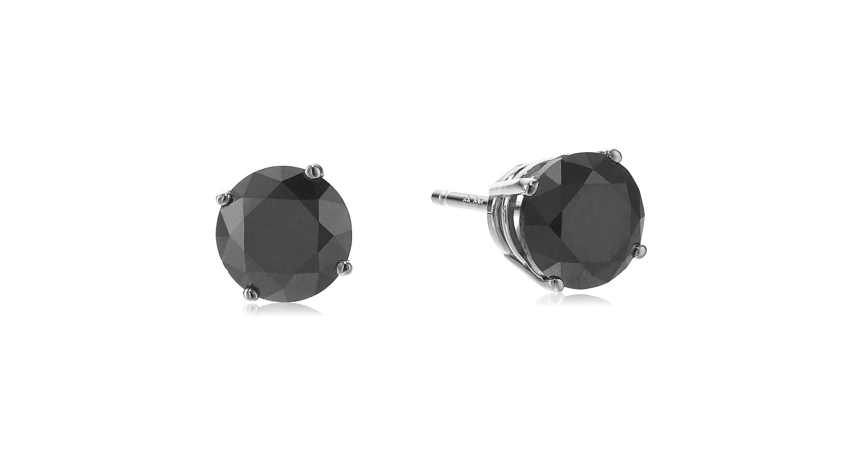 1/2 ct. t.w. Black Diamond Stud Earrings in 14K White Gold