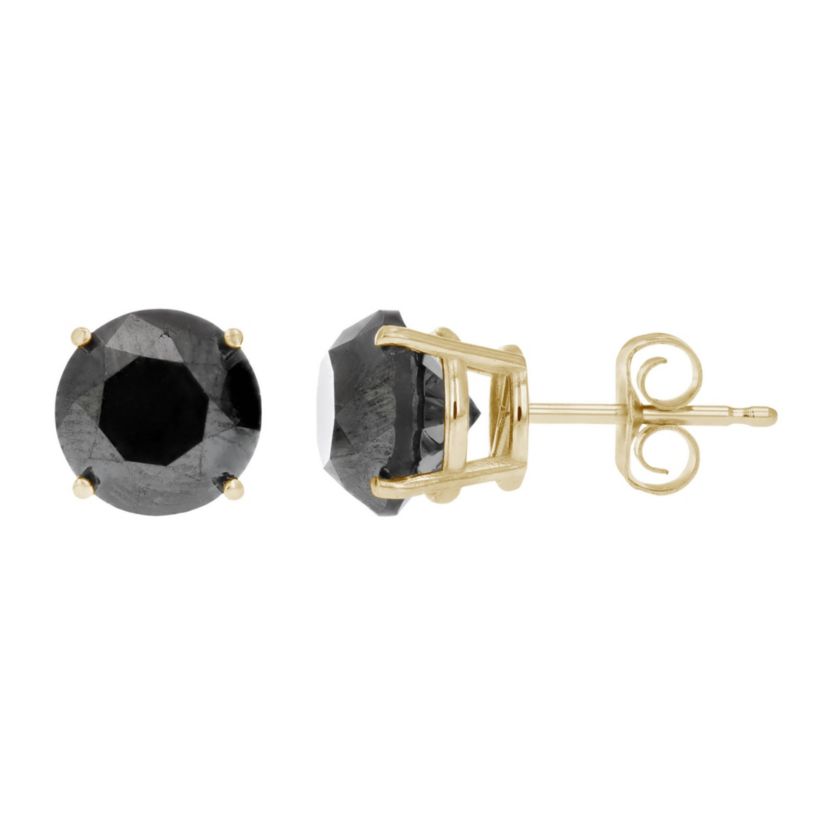 1.50 ct. t.w. Black Diamond Stud Earrings in 14K White Gold