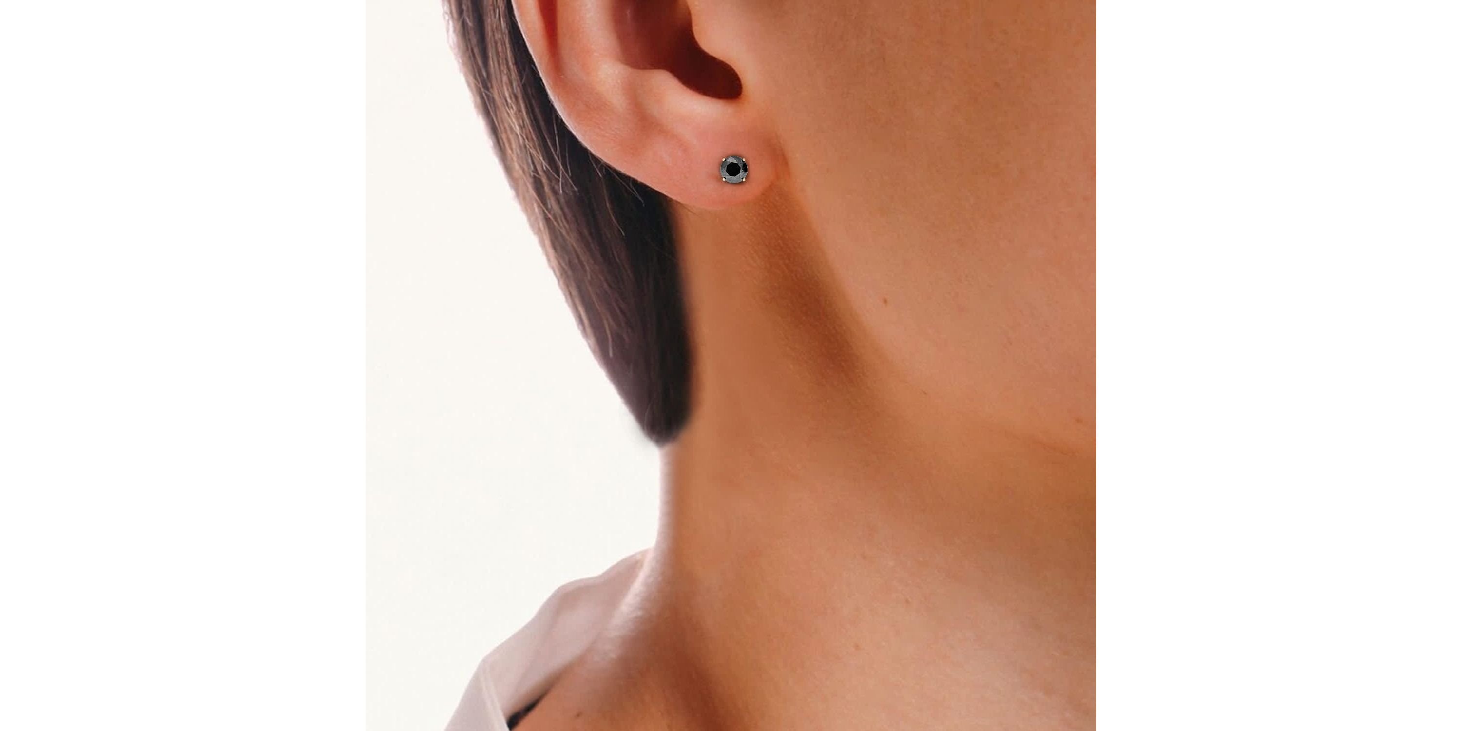 1.50 ct. t.w. Black Diamond Stud Earrings in 14K White Gold