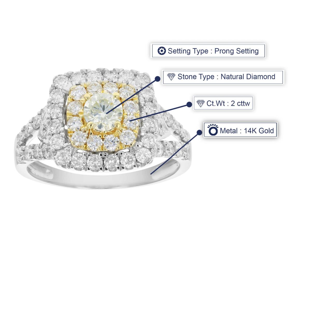 2 ct. t.w. Diamond Bridal Set in 14K Yellow Gold