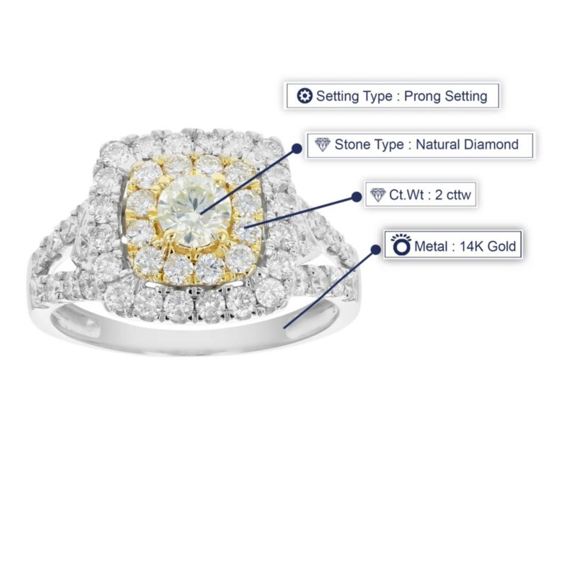 2 ct. t.w. Diamond Bridal Set in 14K Yellow Gold