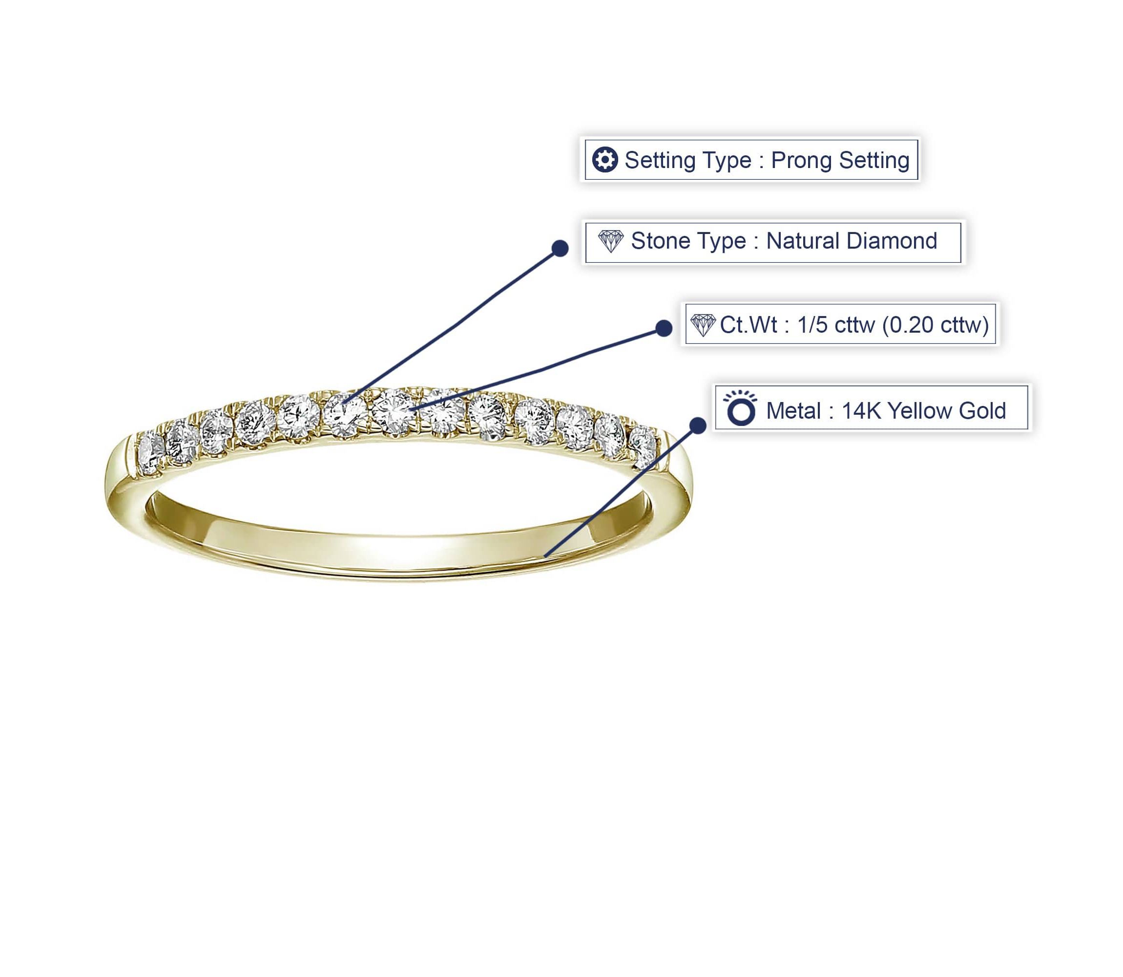 1/5 ct. t.w. Diamond Wedding Band in 14K Yellow Gold