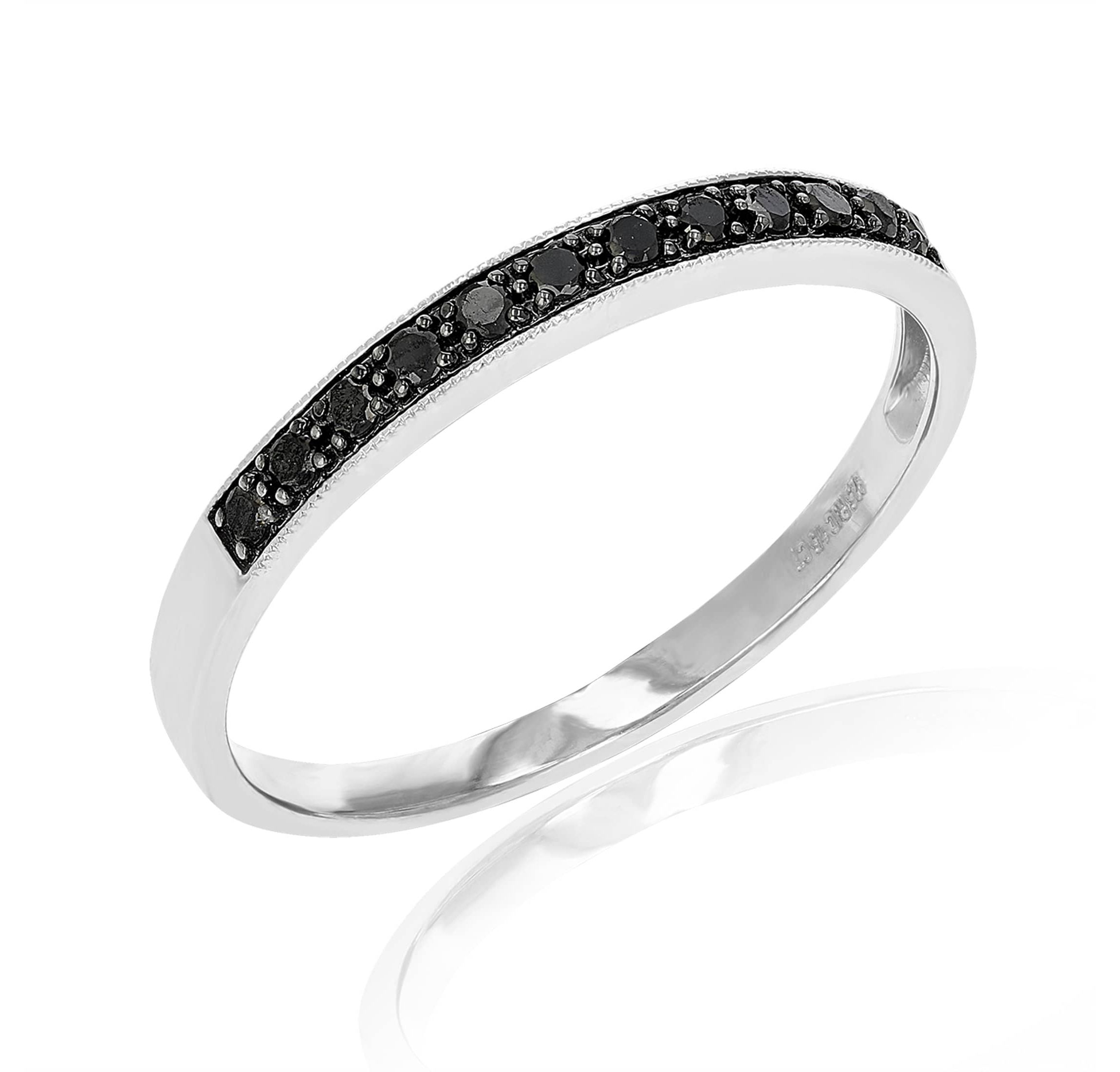 Amairah 1/5 ct. t.w. Black Diamond Wedding Band in 925 Sterling Silver