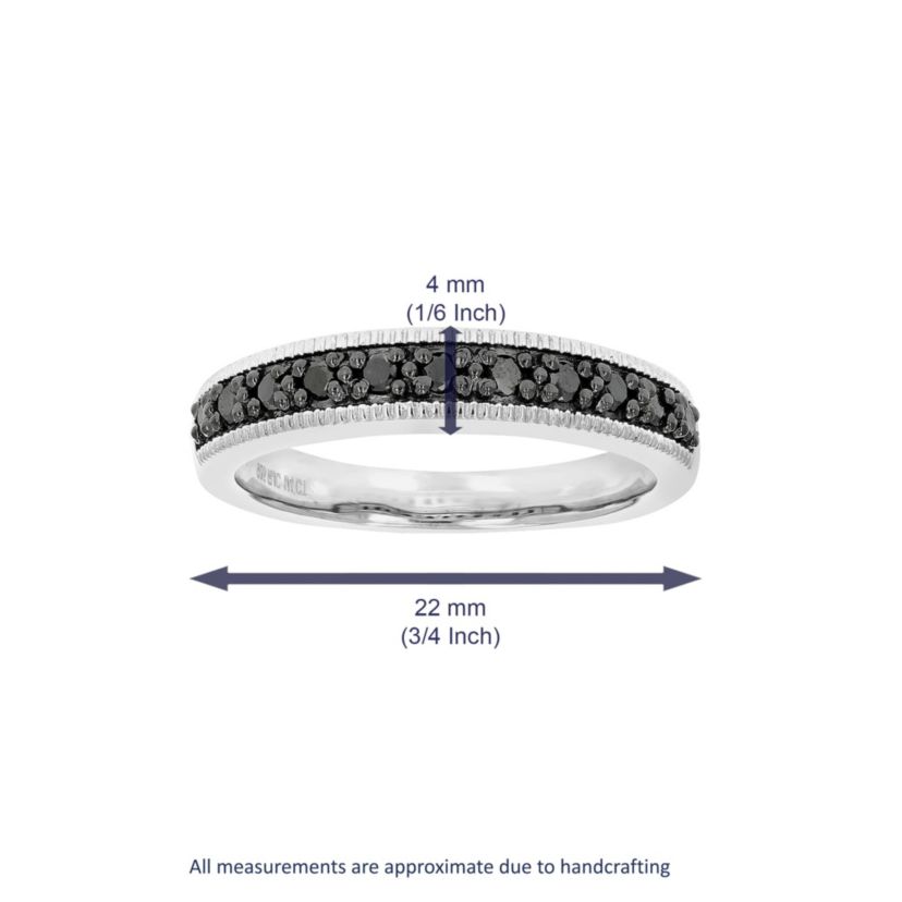 1/4 ct. t.w. Black Diamond Wedding Band in 925 Sterling Silver