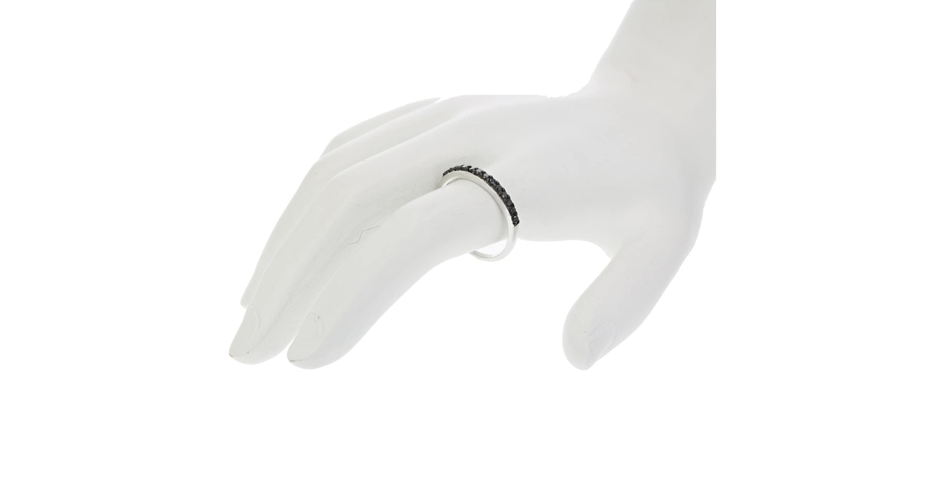 1/5 ct. t.w. Black Diamond Wedding Band in 925 Sterling Silver