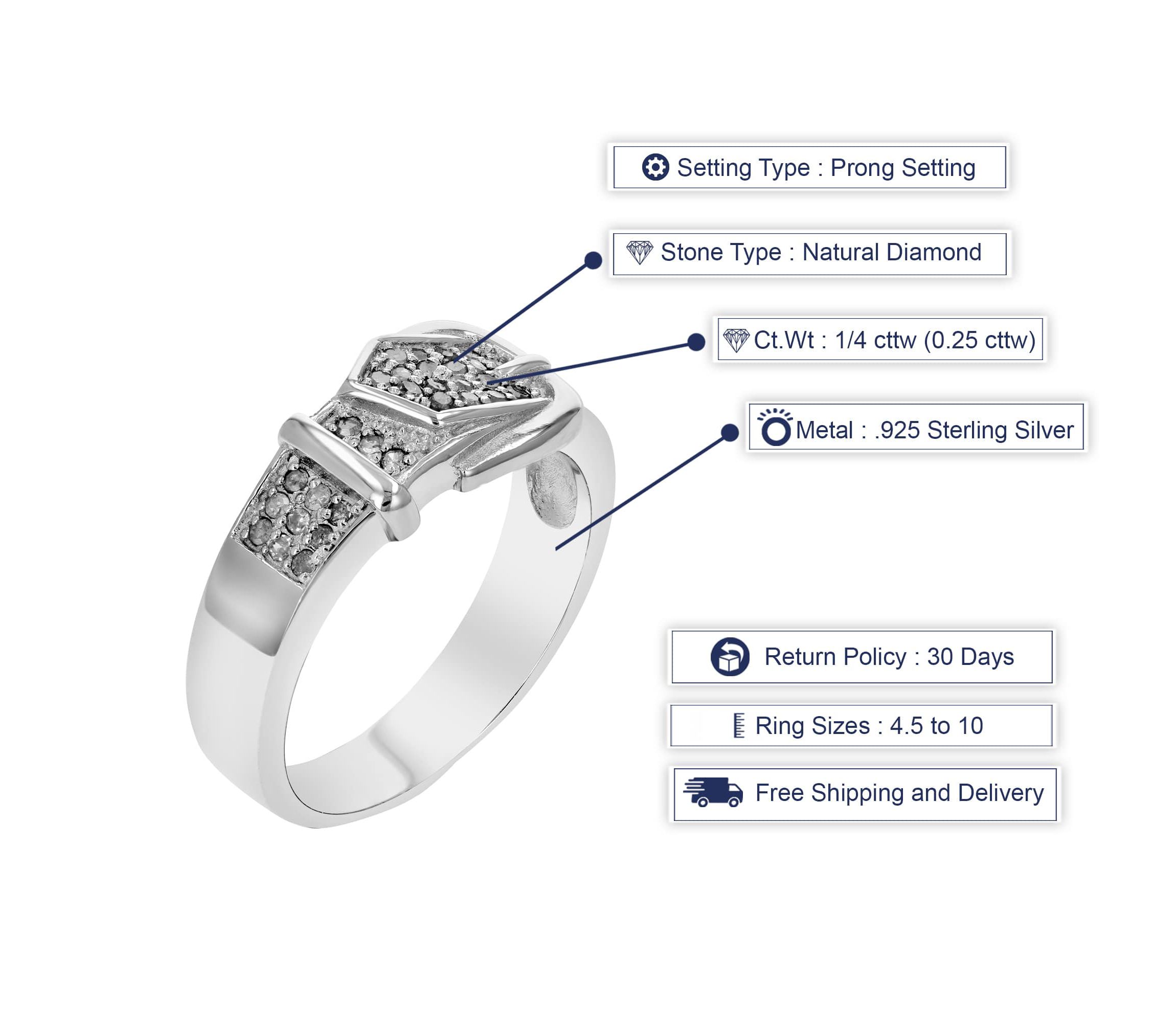 1/4 ct. t.w. Diamond Wedding Band in 925 Sterling Silver