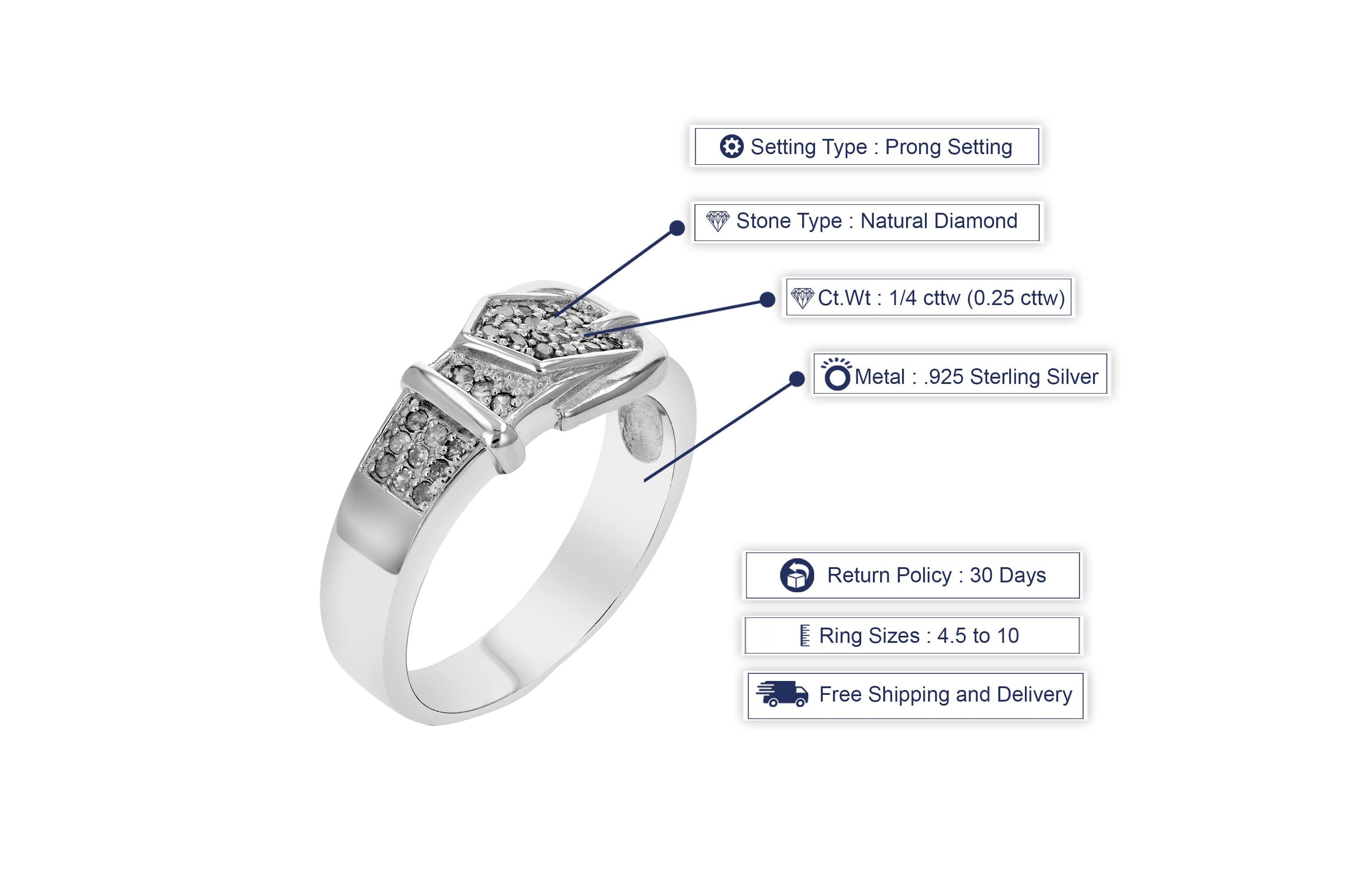 1/4 ct. t.w. Diamond Wedding Band in 925 Sterling Silver