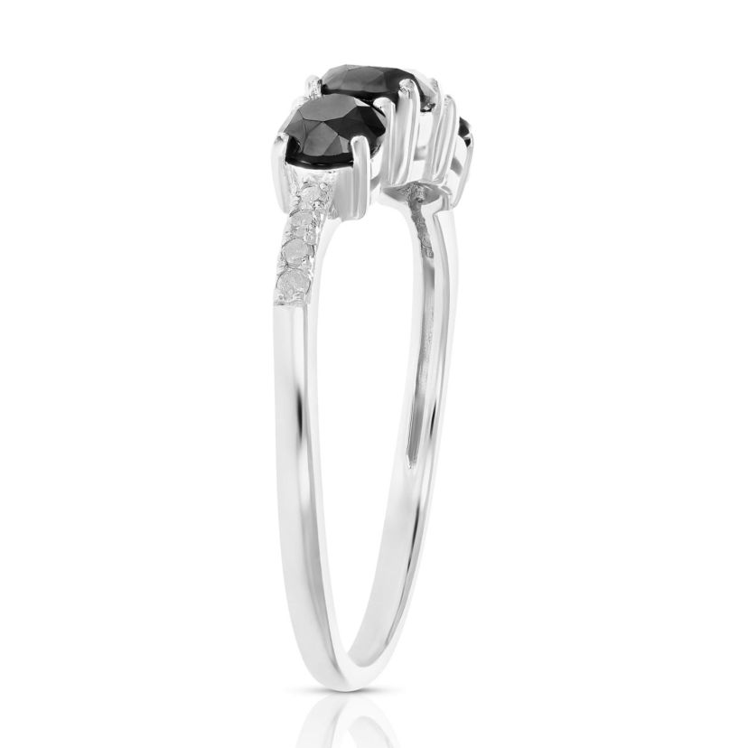 1 ct. t.w. Black Diamond Engagement Ring in 925 Sterling Silver