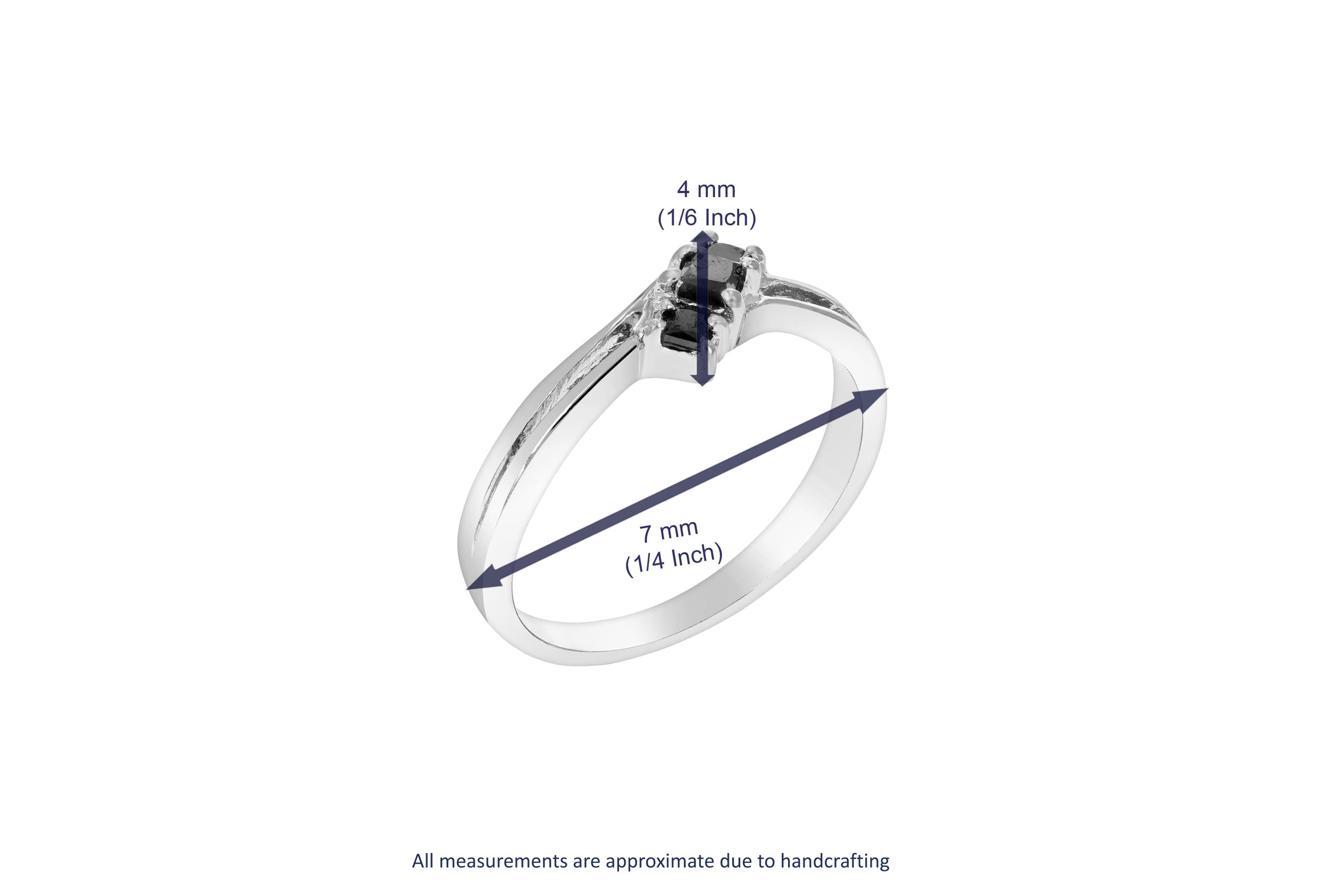 1/2 ct. t.w. Black Diamond Engagement Ring in 925 Sterling Silver