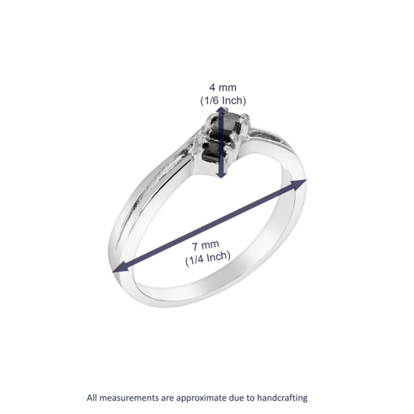 1/2 ct. t.w. Black Diamond Engagement Ring in 925 Sterling Silver