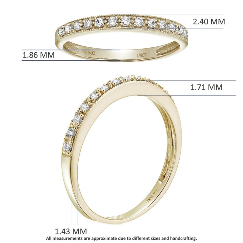 1/6 ct. t.w. Diamond Wedding Band in 10K Yellow Gold
