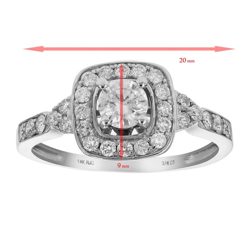 3/4 ct. t.w. 5 Stone Diamond Ring Engagement Bridal in 14K White Gold