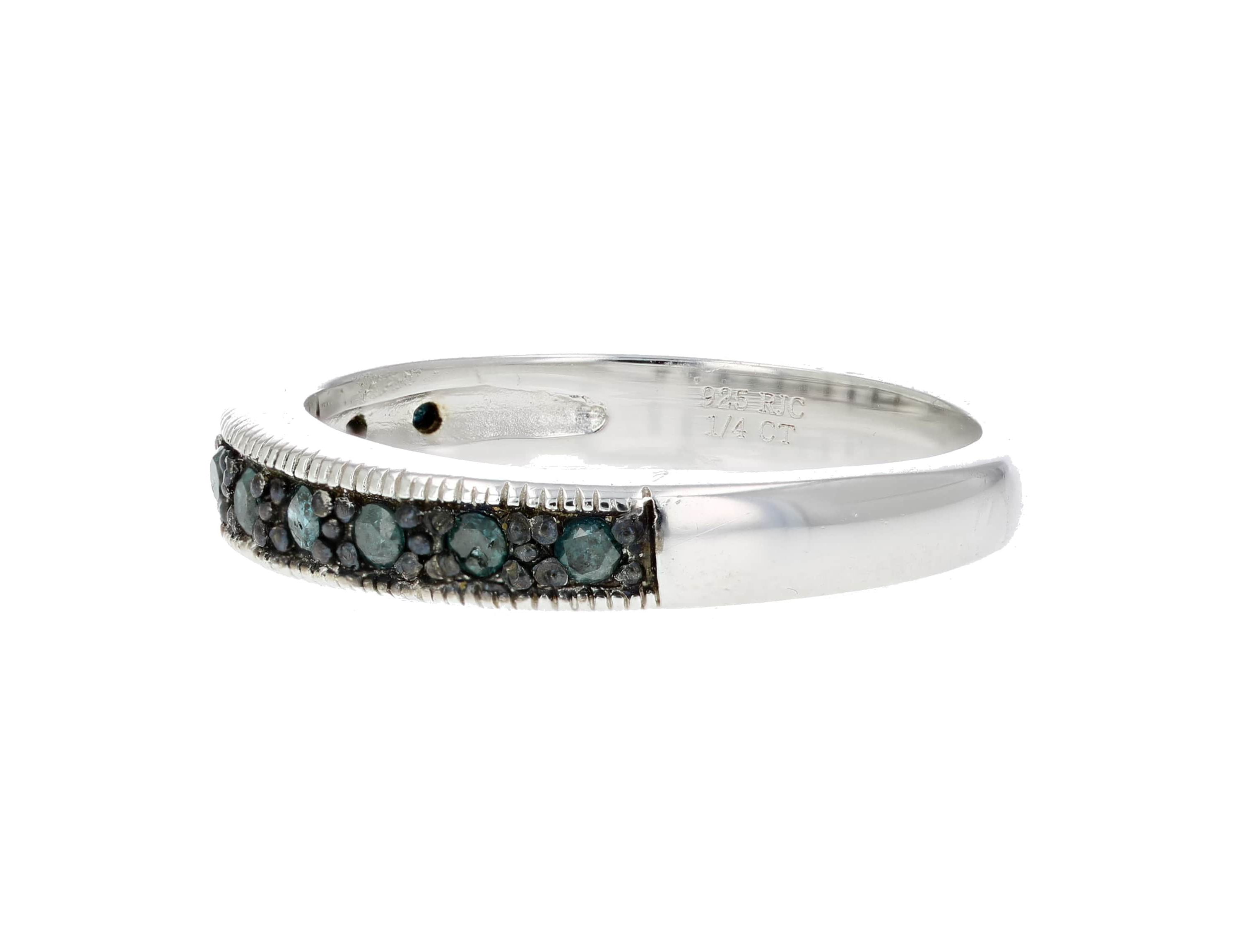 1/4 ct. t.w. Blue Diamond Wedding Band in 925 Sterling Silver