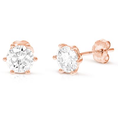 Amairah Lab Created 5 ct. t.w. Lab Grown Diamond Stud Earrings in 14K Gold Round Shape, Pink