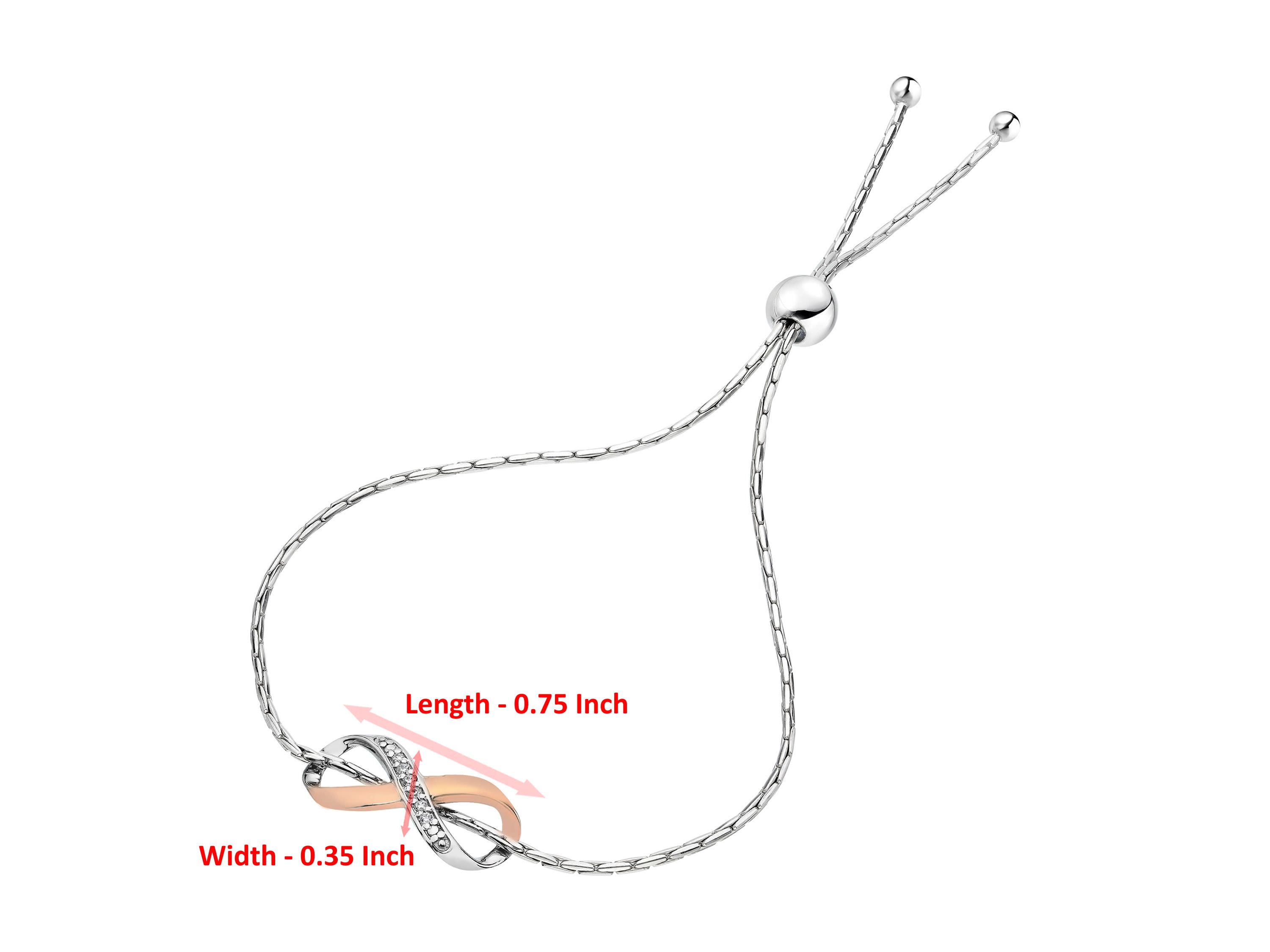 1/20 ct. t.w. Diamond Bolo Bracelet Rose Gold Plated over Sterling Silver