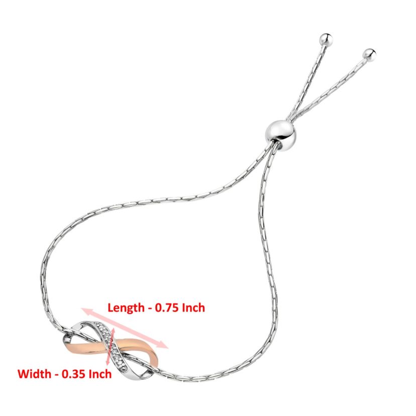 1/20 ct. t.w. Diamond Bolo Bracelet Rose Gold Plated over Sterling Silver