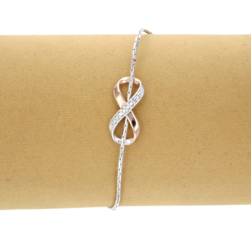 1/20 ct. t.w. Diamond Bolo Bracelet Rose Gold Plated over Sterling Silver