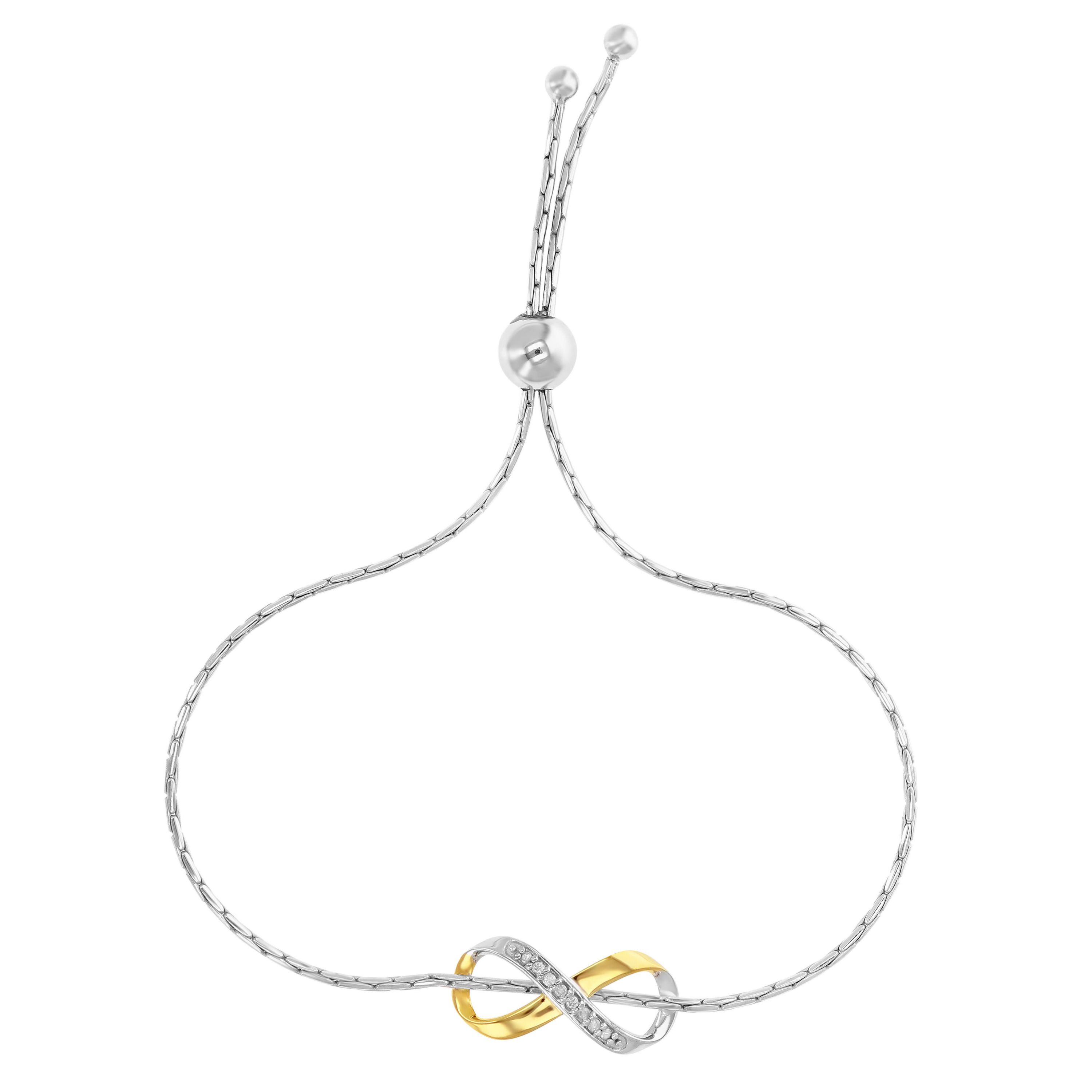 1/20 ct. t.w. Diamond Bolo Bracelet Yellow Gold Plated over Sterling Silver