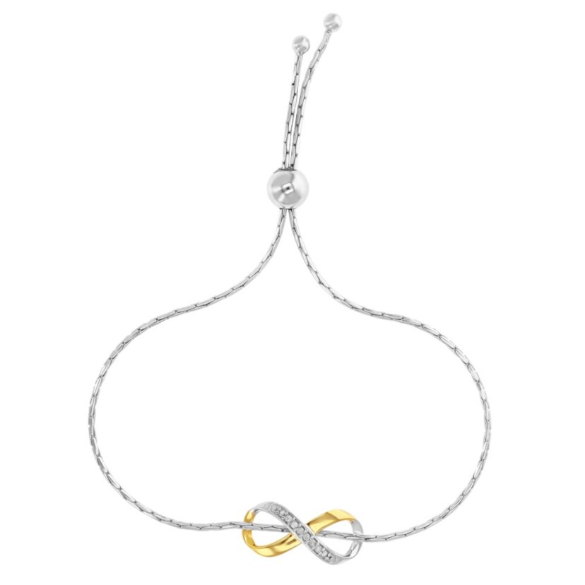 1/20 ct. t.w. Diamond Bolo Bracelet Yellow Gold Plated over Sterling Silver