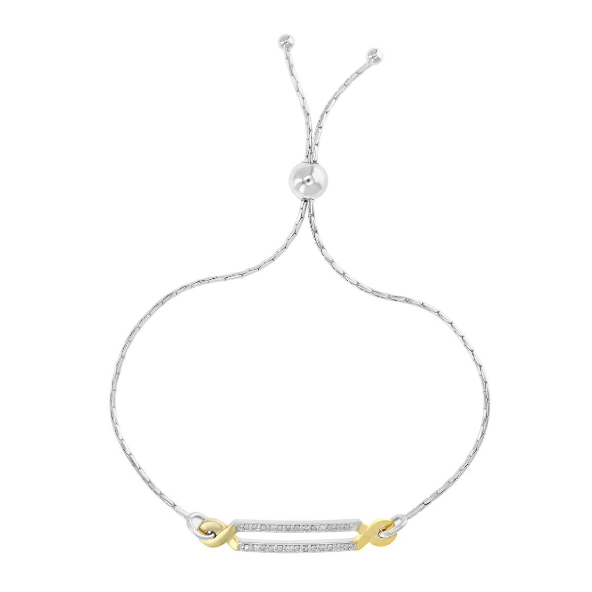 1/10 ct. t.w. Diamond Bolo Bracelet Yellow Gold Plated over Sterling Silver