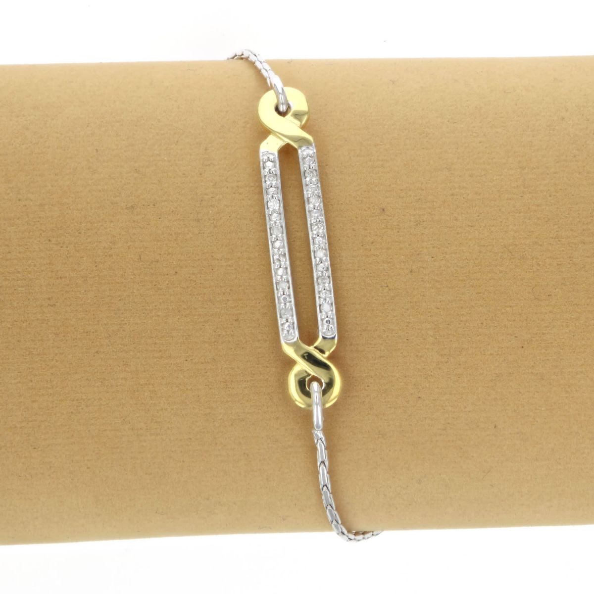 1/10 ct. t.w. Diamond Bolo Bracelet Yellow Gold Plated over Sterling Silver