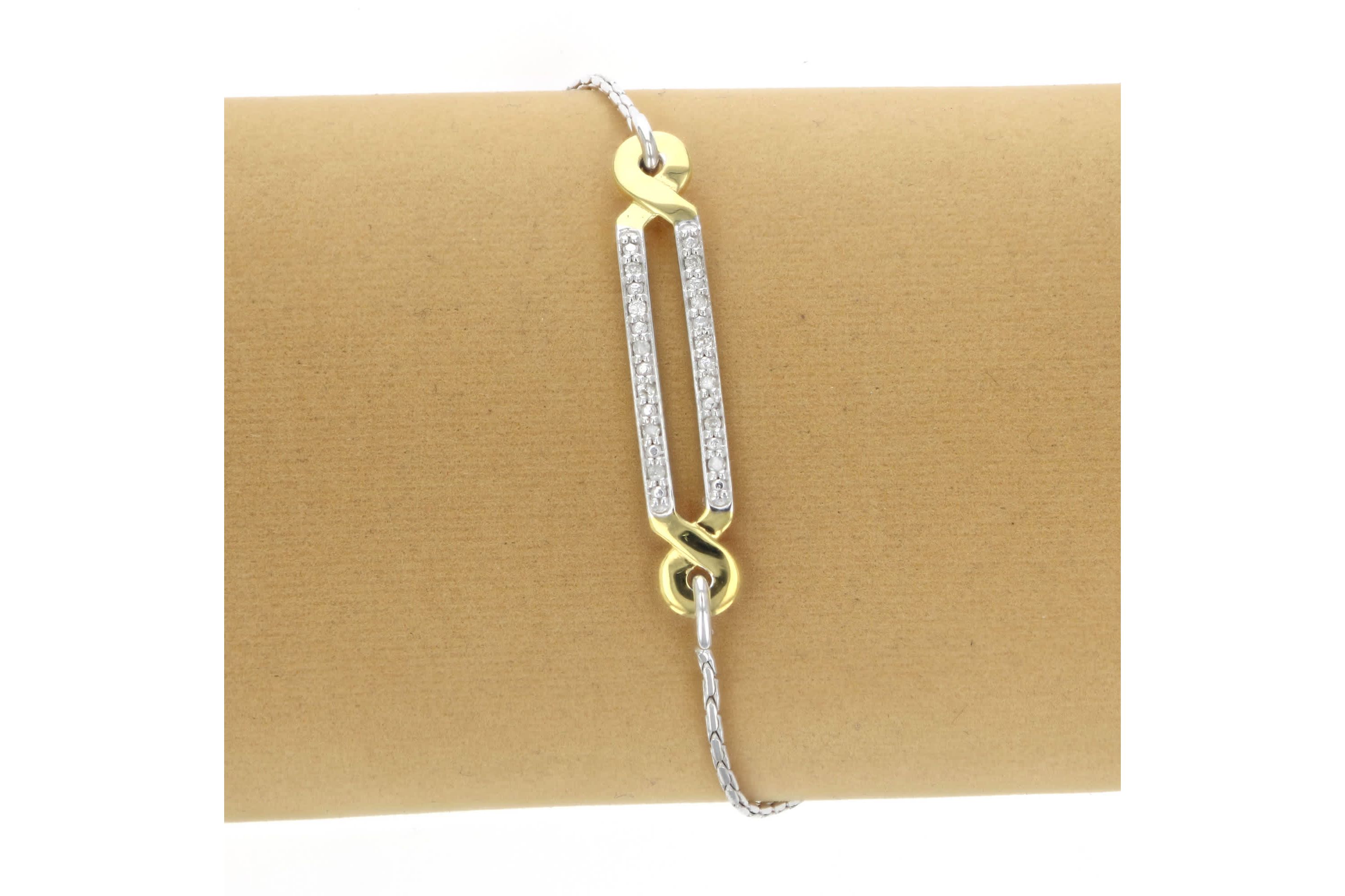 1/10 ct. t.w. Diamond Bolo Bracelet Yellow Gold Plated over Sterling Silver
