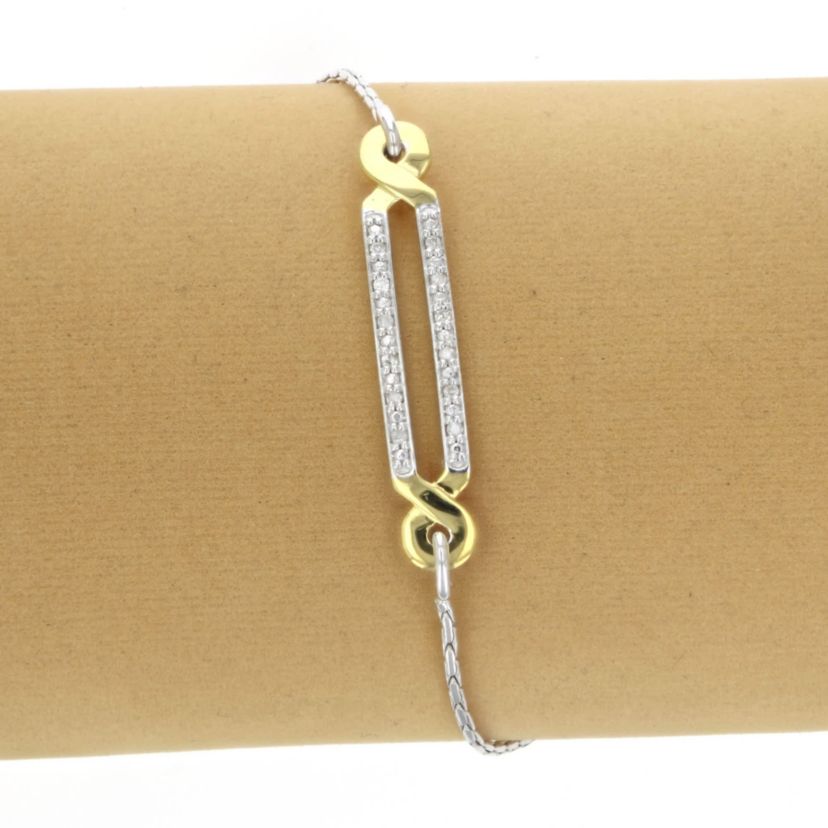 1/10 ct. t.w. Diamond Bolo Bracelet Yellow Gold Plated over Sterling Silver