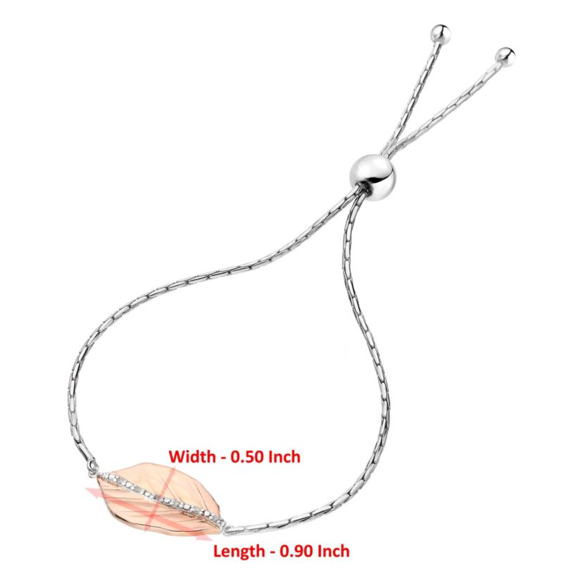 1/20 ct. t.w. Diamond Bolo Bracelet Rose Gold Plated over Sterling Silver
