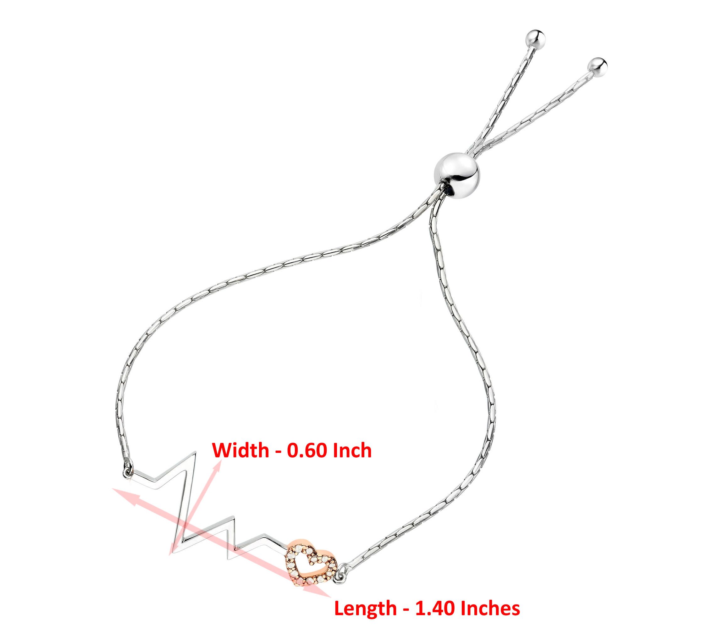 1/10 ct. t.w. Diamond Bolo Bracelet Rose Gold Plated over Sterling Silver