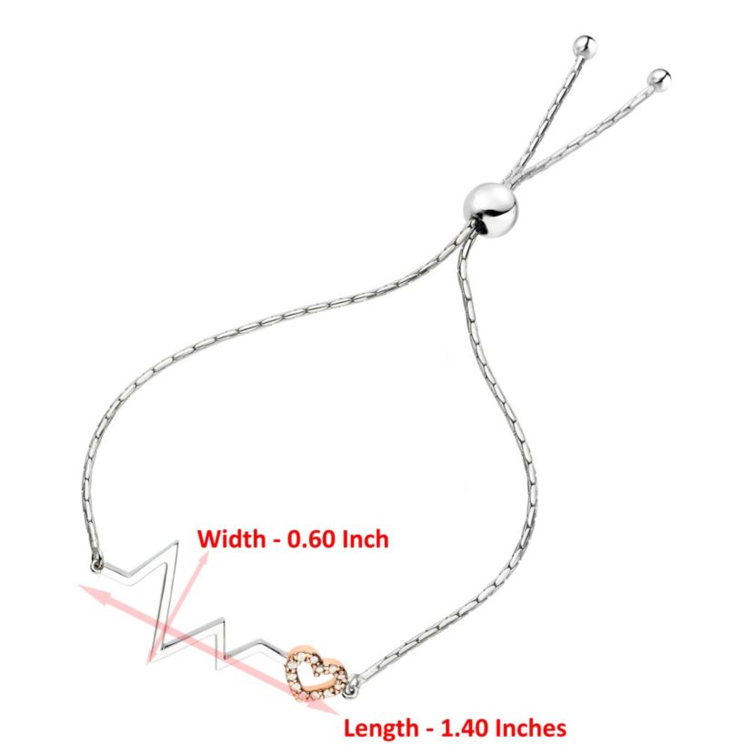 1/10 ct. t.w. Diamond Bolo Bracelet Rose Gold Plated over Sterling Silver