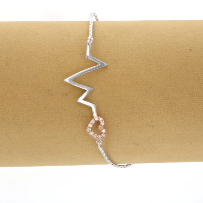 1/10 ct. t.w. Diamond Bolo Bracelet Rose Gold Plated over Sterling Silver