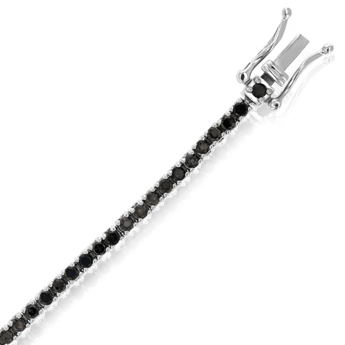 2 ct. t.w. Black Diamond Tennis Bracelet in 925 Sterling Silver