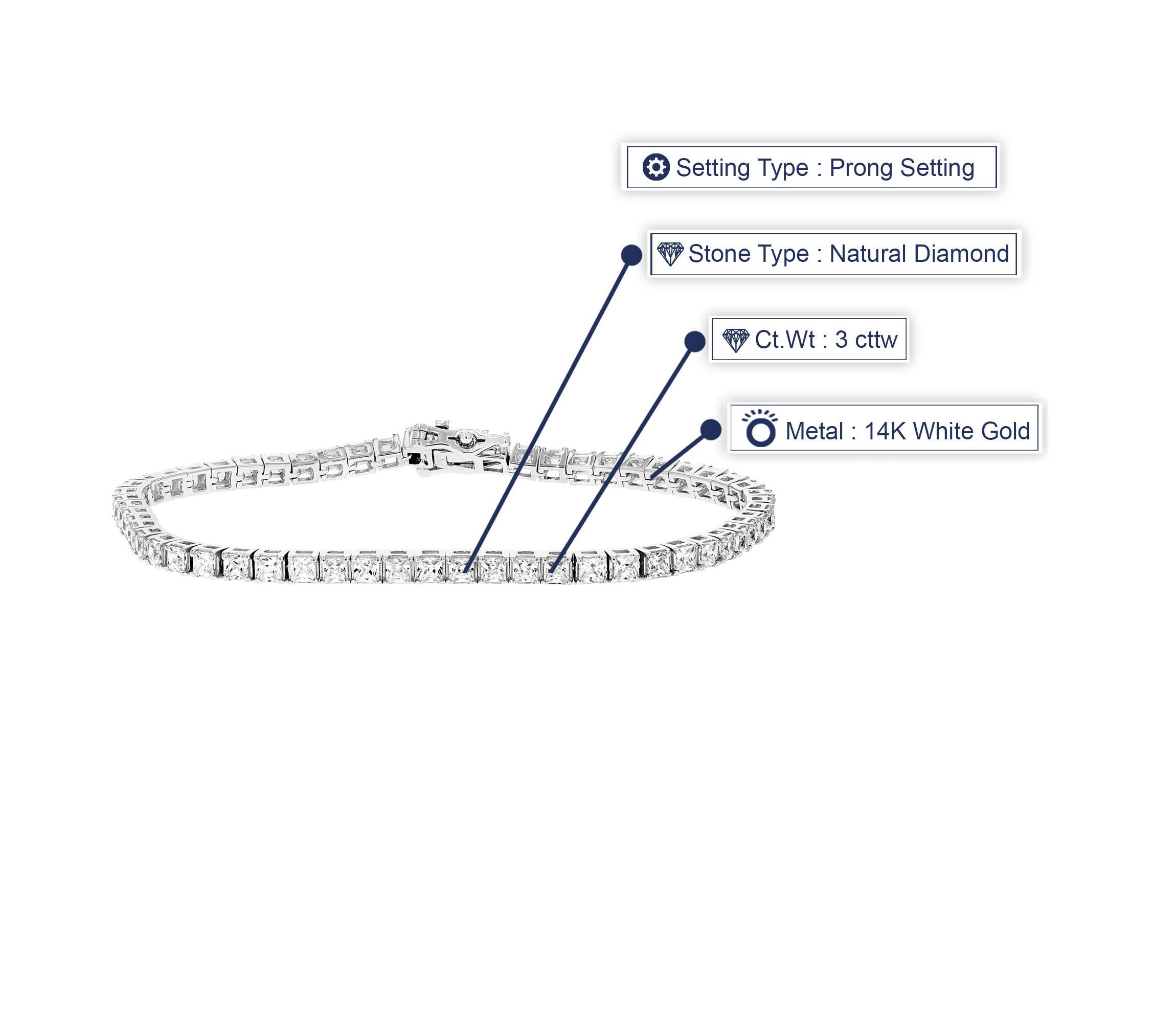 3 ct. t.w. Diamond Tennis Bracelet in 14K White Gold