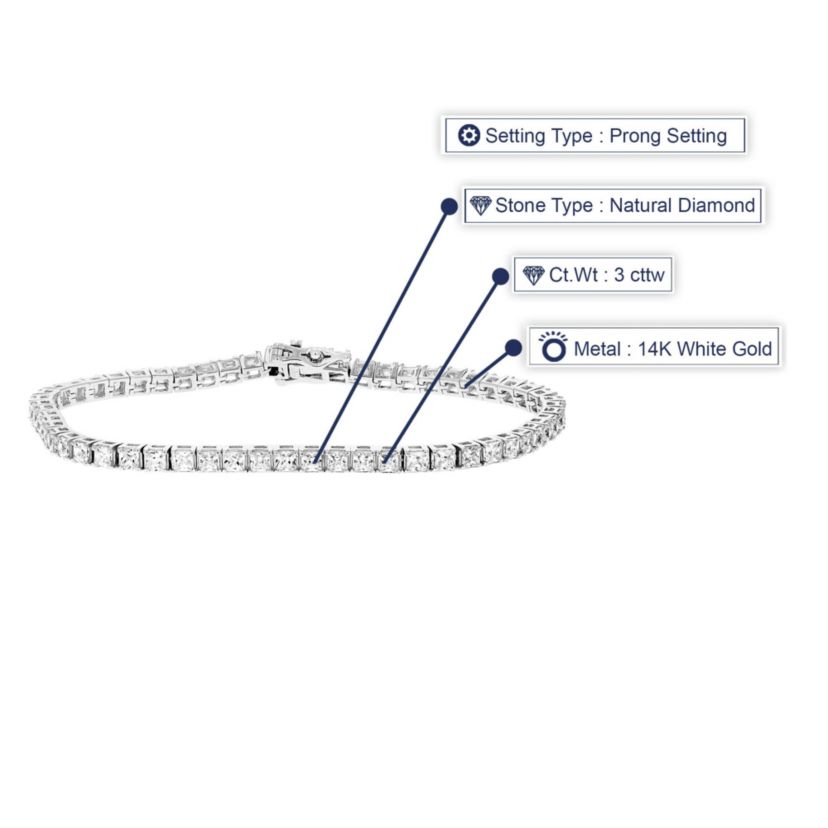 3 ct. t.w. Diamond Tennis Bracelet in 14K White Gold