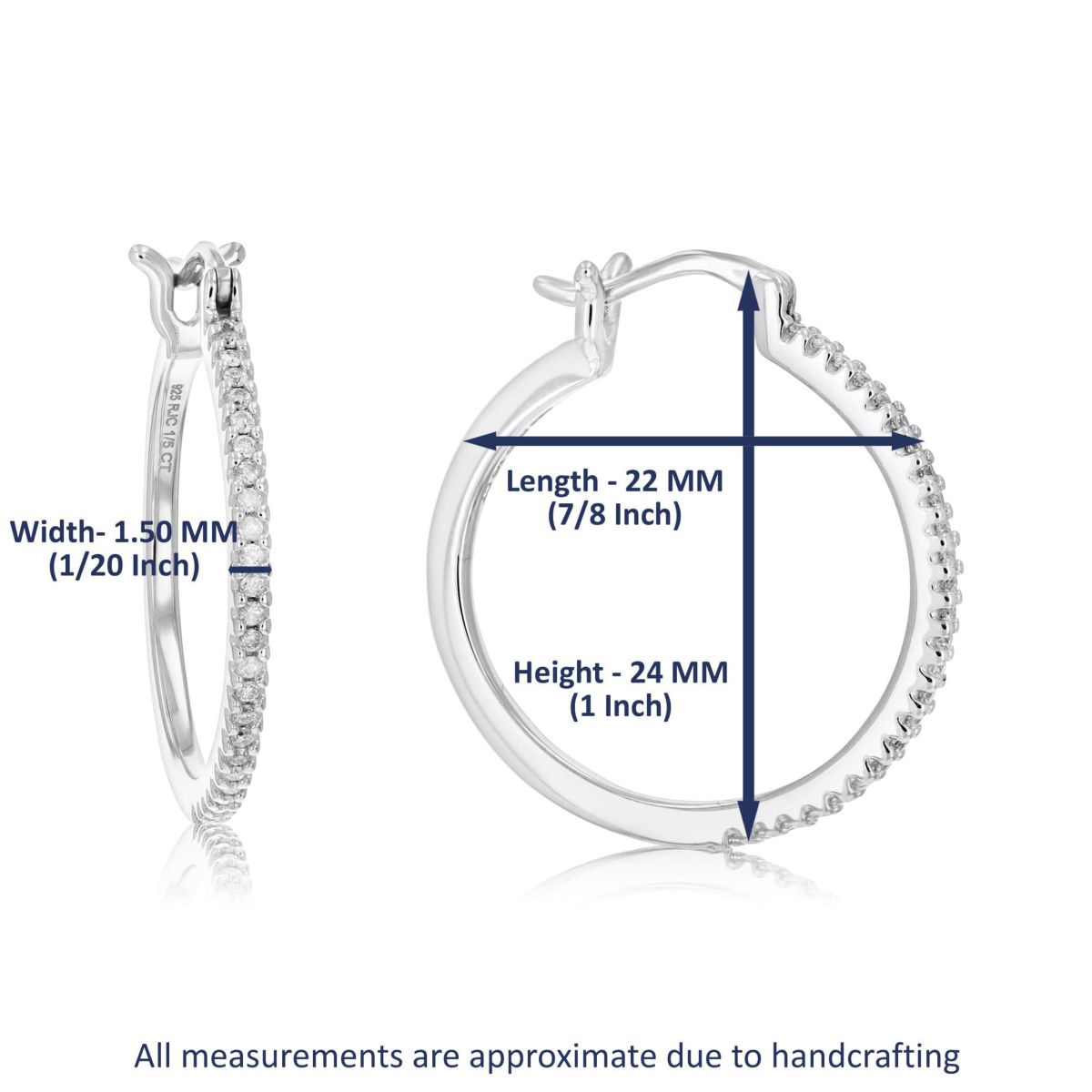 1/5 ct. t.w. Diamond Hoop Earrings in 925 Sterling Silver