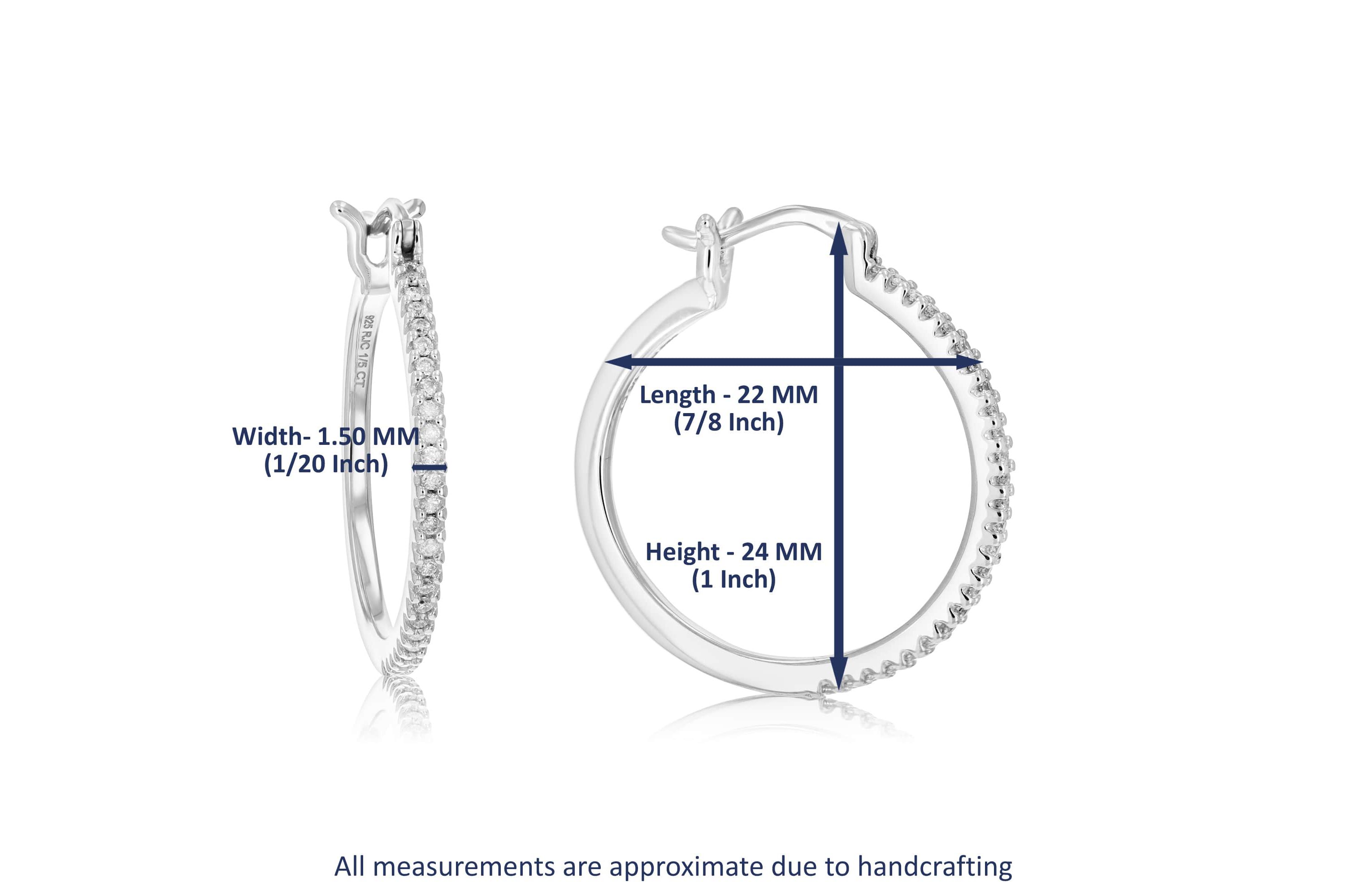1/5 ct. t.w. Diamond Hoop Earrings in 925 Sterling Silver
