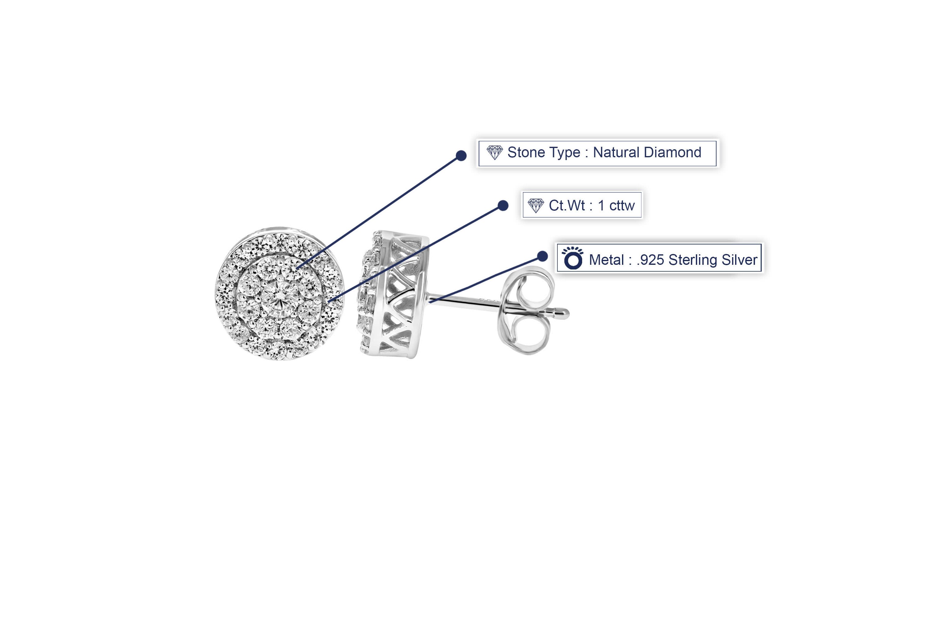1 ct. t.w. Diamond Stud Earrings in Sterling Silver