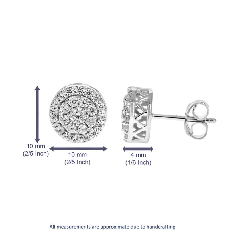 1 ct. t.w. Diamond Stud Earrings in Sterling Silver