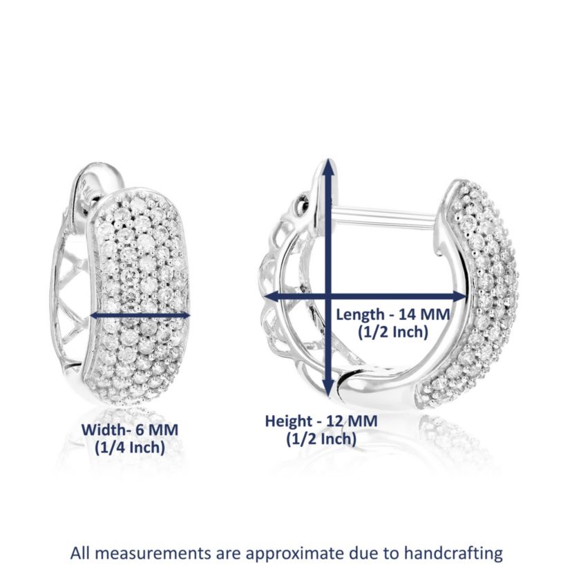 1/2 ct. t.w. Diamond Hoop Earrings in 925 Sterling Silver