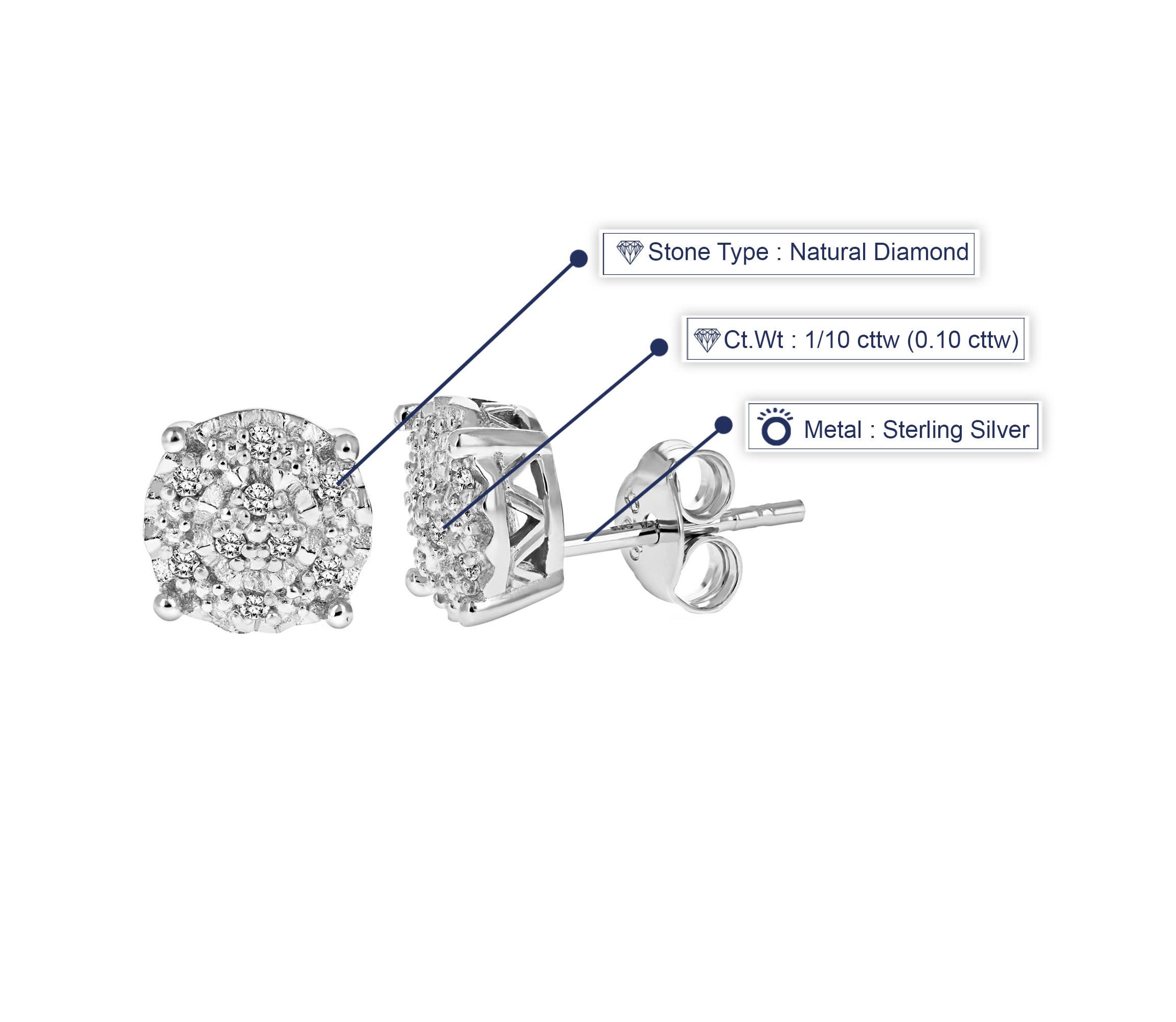 1/10 ct. t.w. Diamond Stud Earrings in Sterling Silver