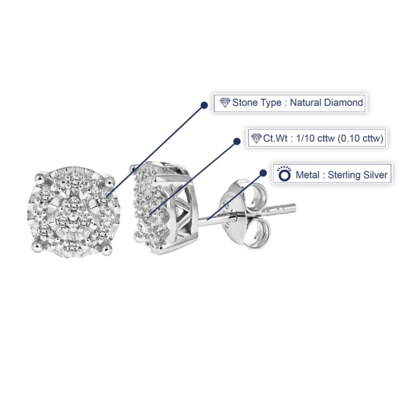 1/10 ct. t.w. Diamond Stud Earrings in Sterling Silver